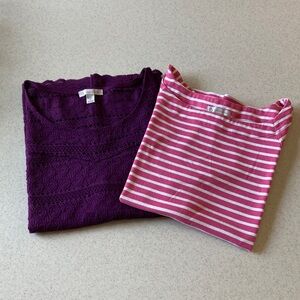 CB  Tops - Bundle of Two - Women Size 1X Casual Plum Sleeveless Lace Top